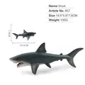 Realistic great white shark marine toy model, grey and white finish, 19.5cm length - Shark