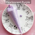 Detailed view of pearlescent purple cream glue on a cat plate for DIY phone cases - 100 g / Pearlescent Light Purple
