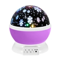 Purple rotating star and snowflake projector night light with colorful LED effects - Purple Shell Snowflake-Regular 1W