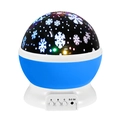 Blue LED starry sky projector night light with snowflake pattern and control buttons - Blue Shell Snowflake-Regular 1W