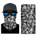 Seamless paisley pattern thermal neck gaiter in black and white for cycling and skiing - S279 Black White Paisley