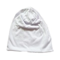 Minimalist plain white knitted slouchy beanie hat for men and women in soft cotton fabric - Pure White