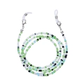 Detail of colorful beaded glasses chain set with silver lobster clasps and silicone loops - 8# (Green Blue Black Mixed)