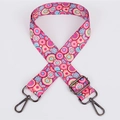 Adjustable bohemian mandala wide fabric strap with gunmetal swivel hooks for cross-body bags - Pattern 94 (Gunmetal Hook)