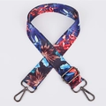 Adjustable crossbody bag strap with tropical floral patterns and dark grey metal hooks - Pattern 95 (Gunmetal Hook)