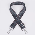 Adjustable snake pattern fabric bag strap with metallic silver hooks and adjusters - Pattern 92 (Silver Hook)