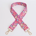 Adjustable bohemian replacement strap for crossbody bags with colorful mandala patterns - Pattern 94 (Gold Hook)