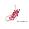 Pink crystal leaf brooch in gold finish with white pearl, 5.5x2.4cm elegant design - Gold-Tone Pink Crystal Leaf (YNCP3568 Red)