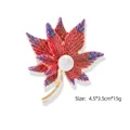 Maple leaf brooch with red purple glitter finish and center pearl, 4.5*3.5cm size - Iridescent Blue Maple Leaf (YNCP1954 Blue)