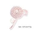 Rose gold dandelion brooch with white rhinestones and pearl detail, size 5.0*3.3cm - Rose Gold Dandelion (YNCP585)