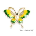 Elegant butterfly enamel brooch with white faux pearl and crystals in 3.5cm size - Yellow-Green Gradient Enamel Butterfly (YNCP1251)