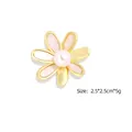 Golden flower brooch with white pearl center and inlaid petals, size 2.5x2.5cm - Gold and White Pearlescent Flower (YNCP4193)