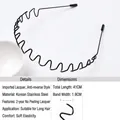 Cerchietto ondulato nero in acciaio inossidabile coreano per uomo, larghezza 1,9 cm - Stile Anti-Montagna - Acciaio Inossidabile