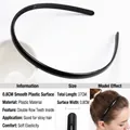 Cerchietto sottile nero da 0,8 cm per uomo con doppia fila di denti antiscivolo - Superficie In Plastica Liscia Da 08 Cm