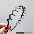 Cerchietto nero ondulato a U largo 3cm per acconciature maschili e fissaggio - [indistruttibile] Pettine A Forma Di U Fine