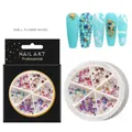 Mix of nail art rhinestones and studs in 6-grid rotating wheel with black box - Mixed Decor Rhinestones Wheel (010)