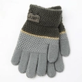 Gants tricotés gris pour enfants avec étiquette Jumper et texture hivernale - 4-7 Ans Y207234 / Gris clair