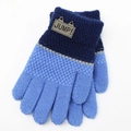 Gants de cyclisme tricotés pour enfants, design bleu bicolore et étiquette JUMP - 4-7 Ans Y207234 / Bleu