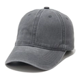 Washed dark gray baseball cap with distressed cotton fabric and a six-panel structure - L (58-60cm) / Medium Grey