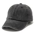 Berretto da baseball classico in cotone lavato vintage con struttura a sei pannelli - L (58-60cm) / Nero