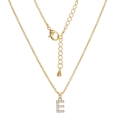 Golden necklace featuring a crystal-encrusted letter E pendant with adjustable cable chain - Letter E (XL00063-E)