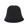 Detail of black wool bucket hat showing thick knit texture and rounded crown on white background - M(56-58cm) / Black
