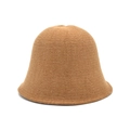 Chapeau cloche rétro en laine tricotée couleur chameau avec texture fine pour femmes élégantes - M (56-58cm) / Chameau