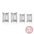 Orecchini a perno in argento S925 con taglio rettangolare in due dimensioni - Orecchini Taglio Rettangolare SE332-4mm / Argento