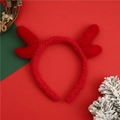 Weihnachts-Rentier-Haarreif aus weichem Fleece auf festlichem rotem Hintergrund - Rot