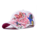 Casquette de baseball blanche avec broderie papillon et paillettes femme - Blanc