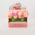 0.5mm creative rose flower shape gel ink pen with green silicone stem and pink petal top - Star Chrysanthemum-Black Ink