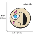 Emaille speld Picasso-stijl met oog en handen, diameter 2,6 cm en gewicht 4,8 g - Hand Omliggende Oogstijl (A00958)
