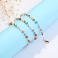 Colorful faceted bead glasses chain with gold lobster clasp and delicate metal link - Faceted Crystal