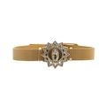 Golden stainless steel mesh bracelet featuring a Virgin Mary star pendant with zircon stones - Guadalupe Virgin Mary / Gold
