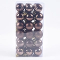 36-piece set of 4cm bronze Christmas ball ornaments in various finishes and textures - 36Pcs/4cm / Coffee