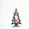 Bunter Weihnachtsbaumschmuck aus Holz mit Rentier, Stern und kleiner Metallglocke - Weihnachtsbaum