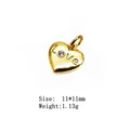 Golden heart charm with LOVE engraving and micro-inset zircon for DIY jewelry designs - 6# Love Heart
