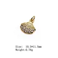 Golden scallop shell charm with micro-set zircons, 10.5x11.5mm jewelry component - 8# Scallop Shell