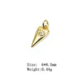 Golden heart charm with evil eye zircon, size 6*8.5mm, weight 0.44g jewelry accessory - 4# Tapered Evil Eye