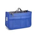 Blauer Taschenorganizer-Einsatz mit Netztaschen und Reißverschlüssen für Handtaschen - Groß / Saphirblau