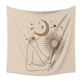 Bohemian tapestry featuring celestial sun and moon designs on a beige fabric background - 73X95CM Brushed Style / Mld (43)-Personified Astrology