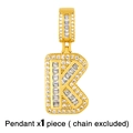 Close-up of gold letter K pendant featuring pave-set cubic zirconia and baguette stones - Gold Letter K Pendant (No Chain)