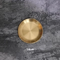 Minimalist 14cm round gold metal storage tray with premium brushed finish surface - Storage Round Tray / 14cm / Gold