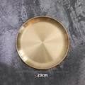 Nordic vintage round metal storage tray in brushed gold finish for jewelry 23cm - Storage Disc - 23cm