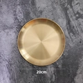 Minimalist nordic gold round metal storage tray 20cm with matte brushed finish surface - Storage Round Tray / 20cm / Gold