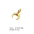 Golden horn moon charm with micro-set zircon, 8.5x10.5mm size for jewelry making - Style 9# Crescent Moon