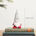 Christmas gnome doll with grey snowflake knit hat and red body on vintage books decor - Style H-Gray Knitted Hat with Snowflake Gnome