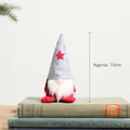 Gnome de Noël de 15cm avec bonnet gris à étoile et barbe blanche pour décoration - Environ 15cm / Style B-Gnome à Bonnet Pointu Gris avec Étoile Rouge