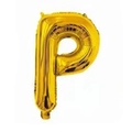 16-inch metallic gold letter P foil balloon for wedding party and event decoration - Bright Gold P