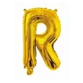Golden 16-inch letter R foil balloon with metallic finish for wedding decoration - Bright Gold R